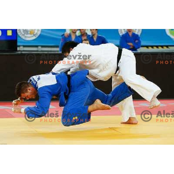 of Slovenia in action during Judo World Championships Juniors in Arena Stozice, Ljubljana, Slovenia on October 27, 2013 