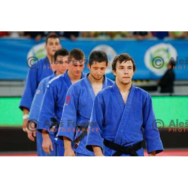 of Slovenia in action during Judo World Championships Juniors in Arena Stozice, Ljubljana, Slovenia on October 27, 2013 