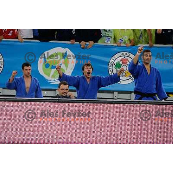 Team of Slovenia in action during Judo World Championships Juniors in Arena Stozice, Ljubljana, Slovenia on October 27, 2013 