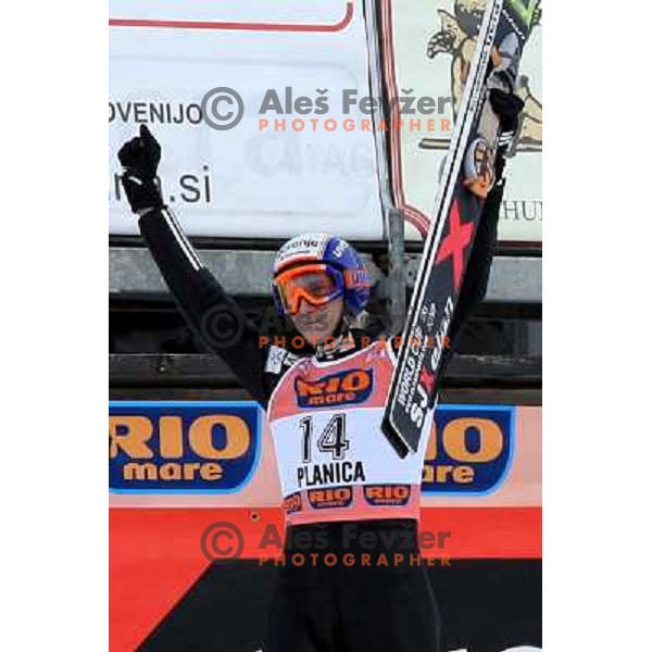 Robert Kranjec in final round of e-on ruhrgas FIS World cup in Ski jumping in Planica 23.2.2007, Slovenia
