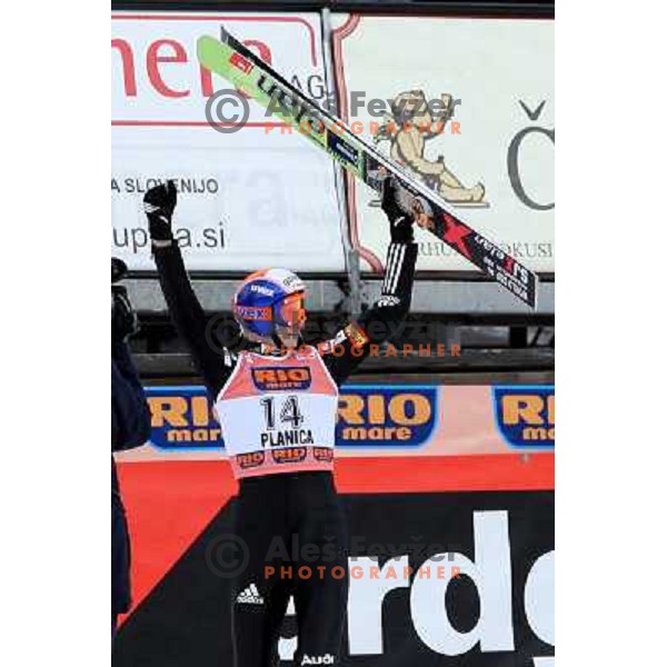 Robert Kranjec in final round of e-on ruhrgas FIS World cup in Ski jumping in Planica 23.2.2007, Slovenia