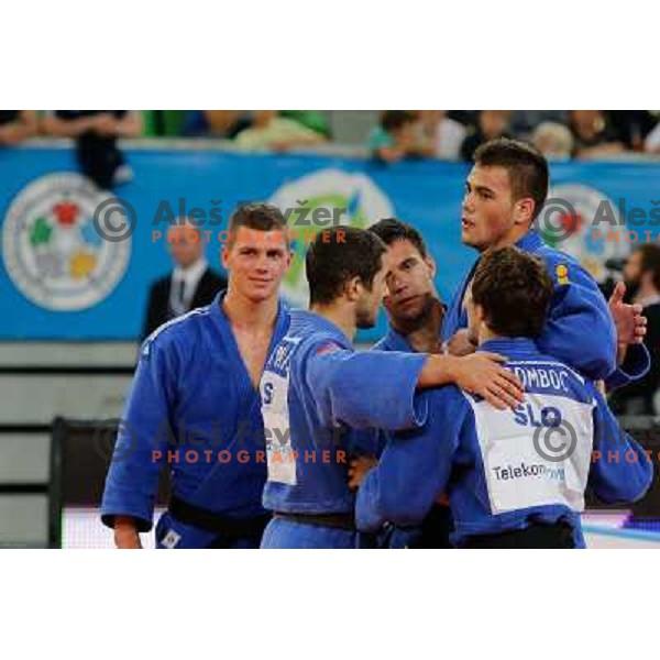 Team of Slovenia in action during Judo World Championships Juniors in Arena Stozice, Ljubljana, Slovenia on October 27, 2013 