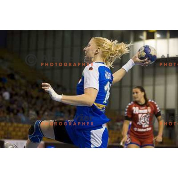 Tamara Mavsar in action during handball match Slovenia - Serbia, EHF Euro 2014 Qualifying match,Hala Tivoli, Ljubljana, Slovenia, 27.10.2013 