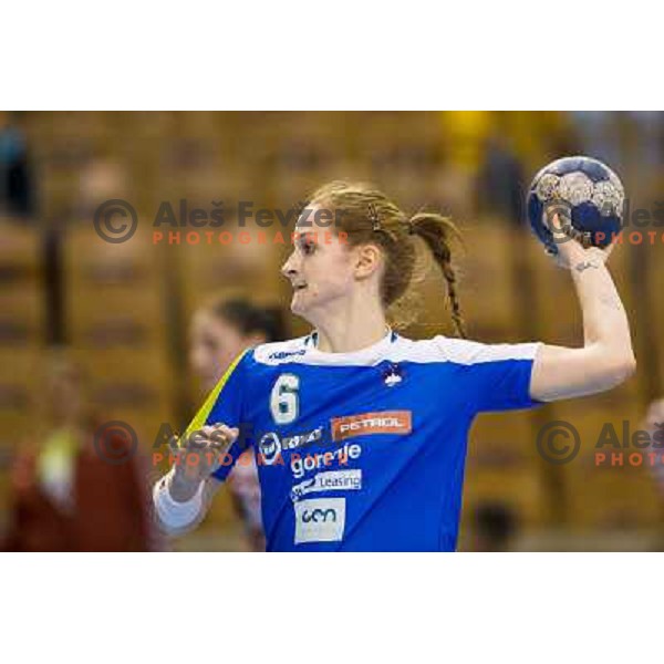 Ana Gros in action during handball match Slovenia - Serbia, EHF Euro 2014 Qualifying match,Hala Tivoli, Ljubljana, Slovenia, 27.10.2013 