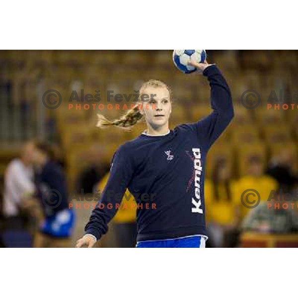 Barbara Lazovic in action during handball match Slovenia - Serbia, EHF Euro 2014 Qualifying match,Hala Tivoli, Ljubljana, Slovenia, 27.10.2013 