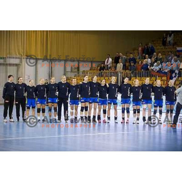 Team Slovenia during handball match Slovenia - Serbia, EHF Euro 2014 Qualifying match,Hala Tivoli, Ljubljana, Slovenia, 27.10.2013 