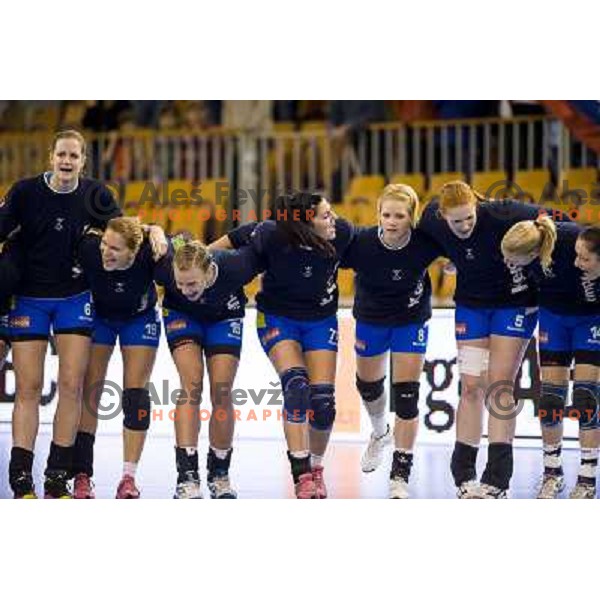 Team Slovenia during handball match Slovenia - Serbia, EHF Euro 2014 Qualifying match,Hala Tivoli, Ljubljana, Slovenia, 27.10.2013 