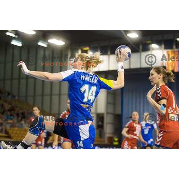 Tamara Mavsar in action during handball match Slovenia - Serbia, EHF Euro 2014 Qualifying match,Hala Tivoli, Ljubljana, Slovenia, 27.10.2013 