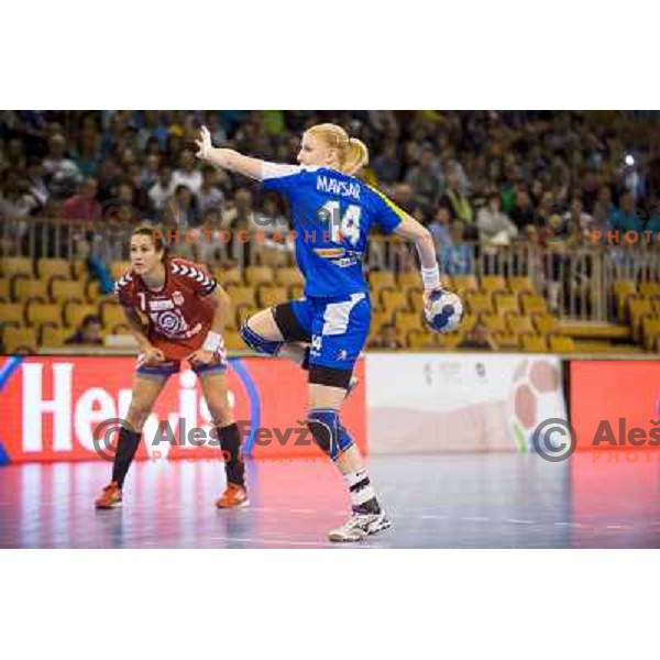 Tamara Mavsar in action during handball match Slovenia - Serbia, EHF Euro 2014 Qualifying match,Hala Tivoli, Ljubljana, Slovenia, 27.10.2013 