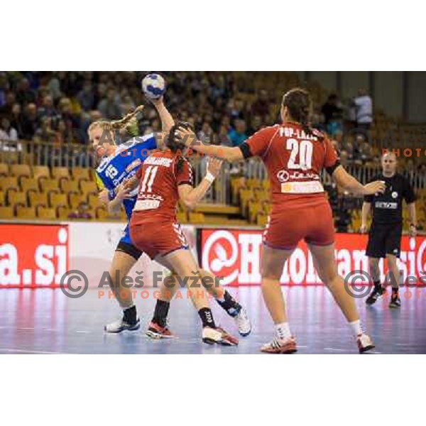 Barbara Lazovic in action during handball match Slovenia - Serbia, EHF Euro 2014 Qualifying match,Hala Tivoli, Ljubljana, Slovenia, 27.10.2013 