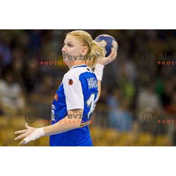 Tamara Mavsar in action during handball match Slovenia - Serbia, EHF Euro 2014 Qualifying match,Hala Tivoli, Ljubljana, Slovenia, 27.10.2013 