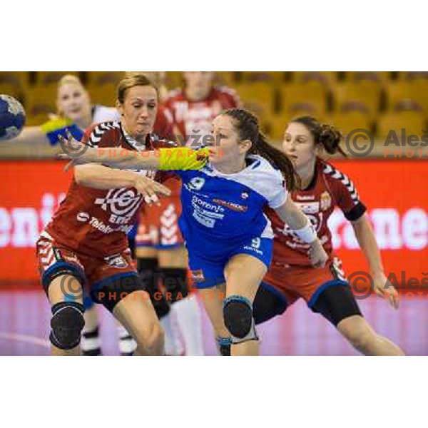 Nina Jericek in action during handball match Slovenia - Serbia, EHF Euro 2014 Qualifying match,Hala Tivoli, Ljubljana, Slovenia, 27.10.2013 