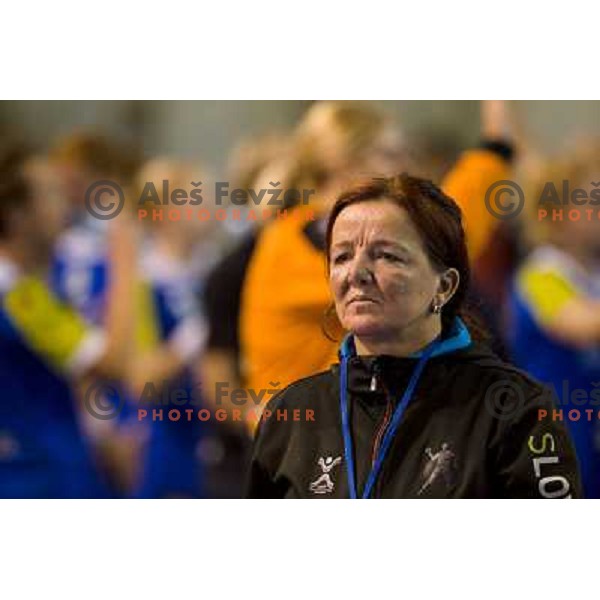 Marta Bon in action during handball match Slovenia - Serbia, EHF Euro 2014 Qualifying match,Hala Tivoli, Ljubljana, Slovenia, 27.10.2013 