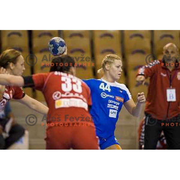 Ana Petrinja in action during handball match Slovenia - Serbia, EHF Euro 2014 Qualifying match,Hala Tivoli, Ljubljana, Slovenia, 27.10.2013 