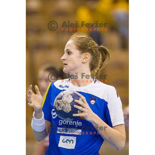 Ana Gros in action during handball match Slovenia - Serbia, EHF Euro 2014 Qualifying match,Hala Tivoli, Ljubljana, Slovenia, 27.10.2013 