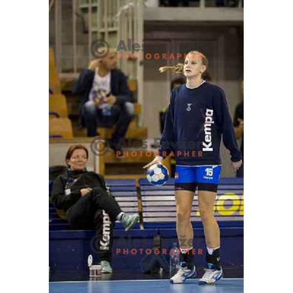 Barbara Lazovic in action during handball match Slovenia - Serbia, EHF Euro 2014 Qualifying match,Hala Tivoli, Ljubljana, Slovenia, 27.10.2013 