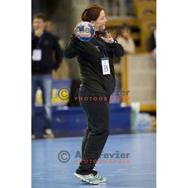 Marta Bon in action during handball match Slovenia - Serbia, EHF Euro 2014 Qualifying match,Hala Tivoli, Ljubljana, Slovenia, 27.10.2013 