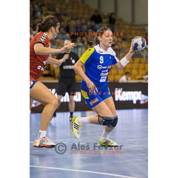 Nina Jericek in action during handball match Slovenia - Serbia, EHF Euro 2014 Qualifying match,Hala Tivoli, Ljubljana, Slovenia, 27.10.2013 