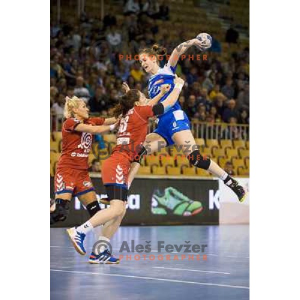 Ana Gros in action during handball match Slovenia - Serbia, EHF Euro 2014 Qualifying match,Hala Tivoli, Ljubljana, Slovenia, 27.10.2013 