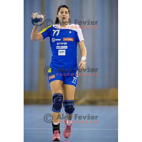 Maja Son in action during handball match Slovenia - Serbia, EHF Euro 2014 Qualifying match,Hala Tivoli, Ljubljana, Slovenia, 27.10.2013 