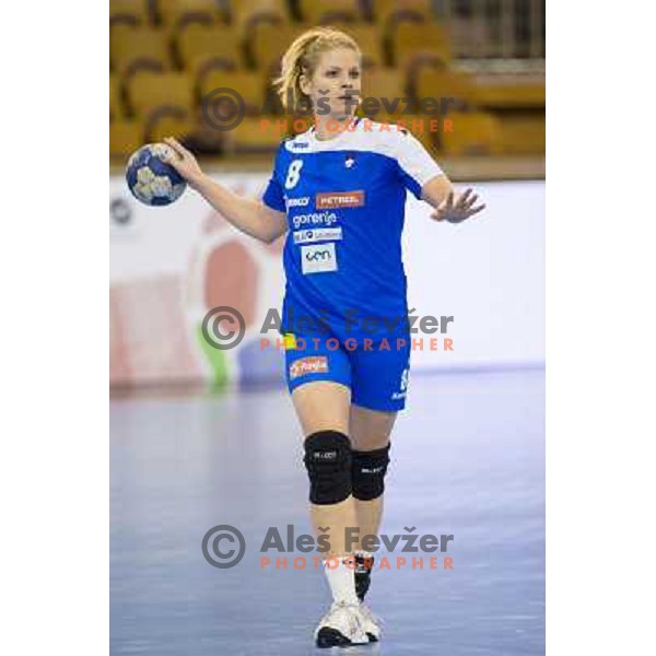 Neza Mitrusevska in action during handball match Slovenia - Serbia, EHF Euro 2014 Qualifying match,Hala Tivoli, Ljubljana, Slovenia, 27.10.2013 