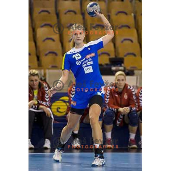 Barbara Lazovic in action during handball match Slovenia - Serbia, EHF Euro 2014 Qualifying match,Hala Tivoli, Ljubljana, Slovenia, 27.10.2013 