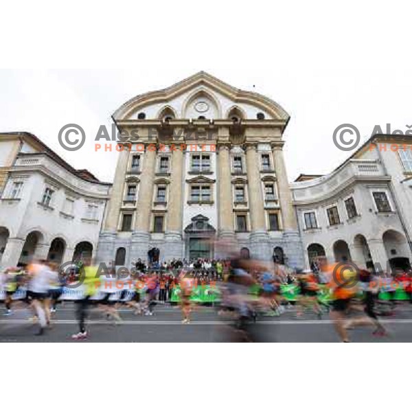 Runners during 18th Ljubljana Marathon 2013 in Ljubljana, Slovenia on October 27th, 2013 