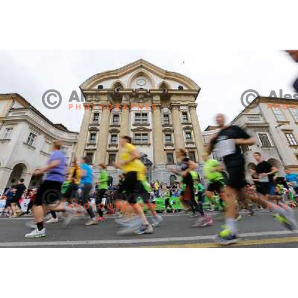 Runners during 18th Ljubljana Marathon 2013 in Ljubljana, Slovenia on October 27th, 2013 