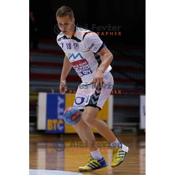 Gasper Hrastnik of Maribor Branik during handball match between RD Slovan and RK Maribor Branik, played in Kodeljevo Hall, Ljubljana, Slovenia on October 27, 2013 