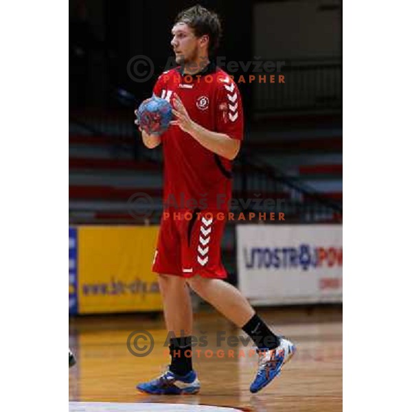 Andraz Kete of Slovan in action during handball match between RD Slovan and RK Maribor Branik, played in Kodeljevo Hall, Ljubljana, Slovenia on October 27, 2013 