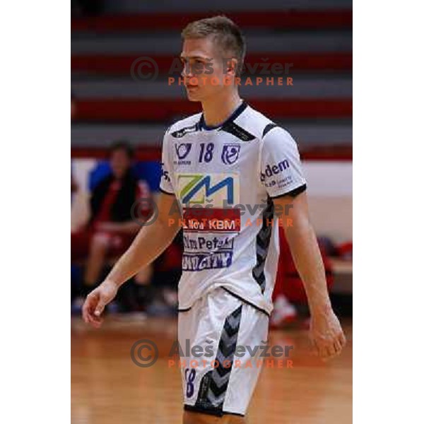Gasper Hrastnik of Maribor Branik during handball match between RD Slovan and RK Maribor Branik, played in Kodeljevo Hall, Ljubljana, Slovenia on October 27, 2013 