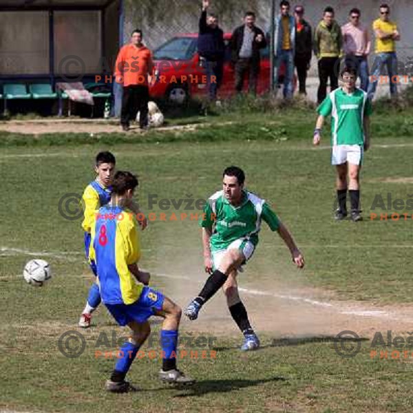 FK Vrbanjusa (green shirts) playing against Gorazde in front of Zetra Arean,Sarajevo, capital city of Bosnia and Herzegovina