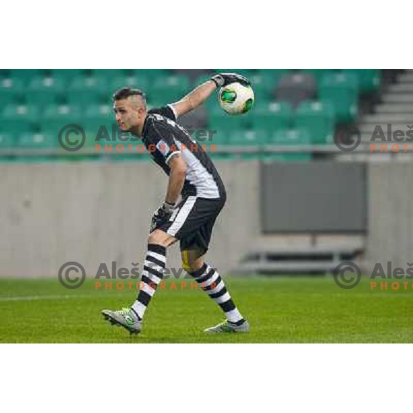 Alex Cordaz in action during football match Olimpija - Gorica, Round 16 of Prvaliga Telekom 2013-14 , Stozice , Ljubljana, 02.11.2013 