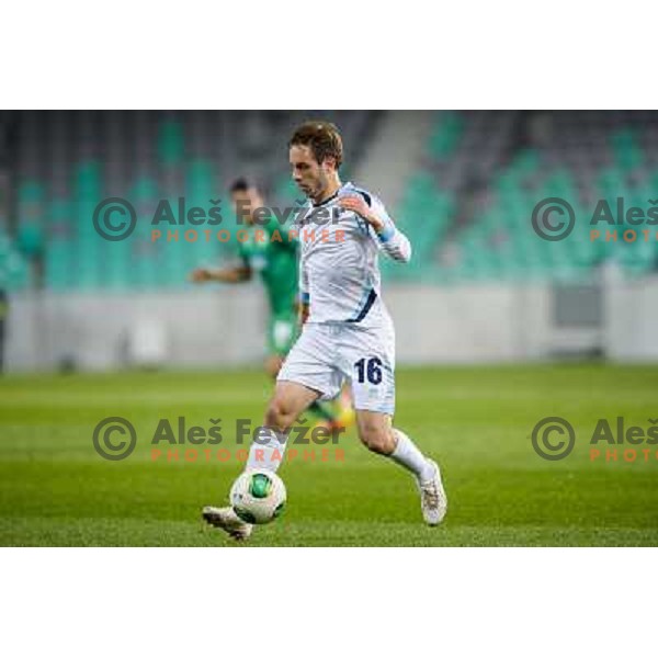 Sasa Aleksander Zivec in action during football match Olimpija - Gorica, Round 16 of Prvaliga Telekom 2013-14 , Stozice , Ljubljana, 02.11.2013 