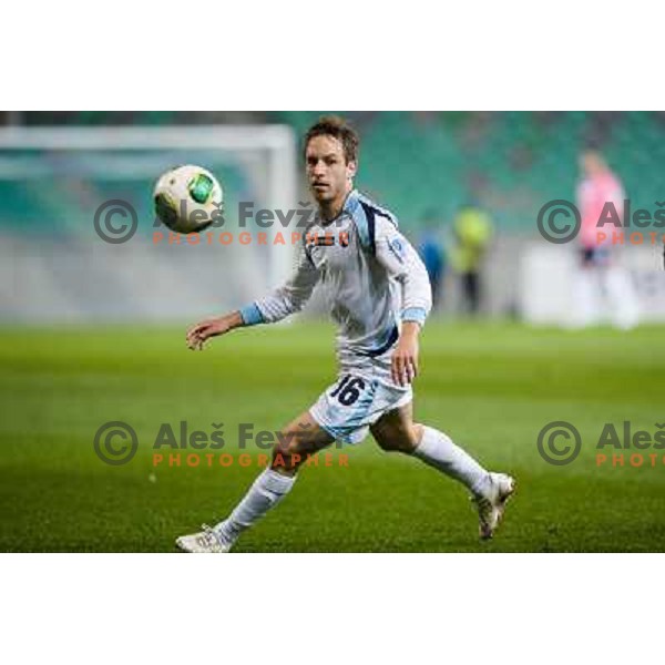 Sasa Aleksander Zivec in action during football match Olimpija - Gorica, Round 16 of Prvaliga Telekom 2013-14 , Stozice , Ljubljana, 02.11.2013 