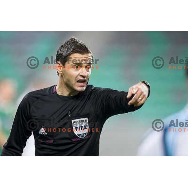Damir Skomina in action during football match Olimpija - Gorica, Round 16 of Prvaliga Telekom 2013-14 , Stozice , Ljubljana, 02.11.2013 