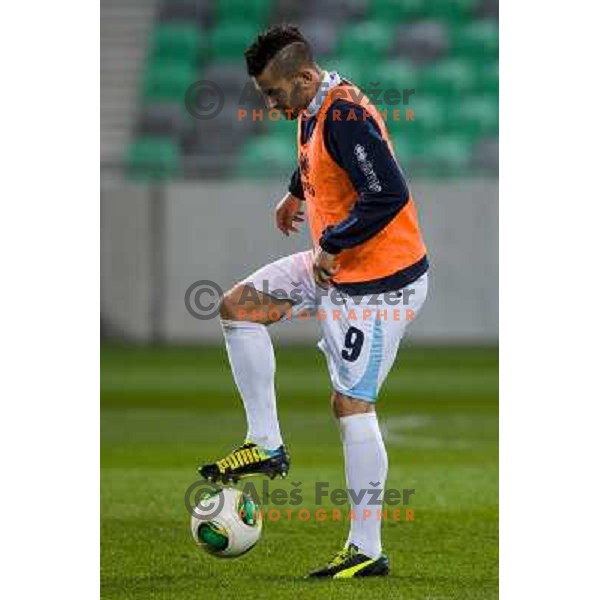 Massimo Coda in action during football match Olimpija - Gorica, Round 16 of Prvaliga Telekom 2013-14 , Stozice , Ljubljana, 02.11.2013 