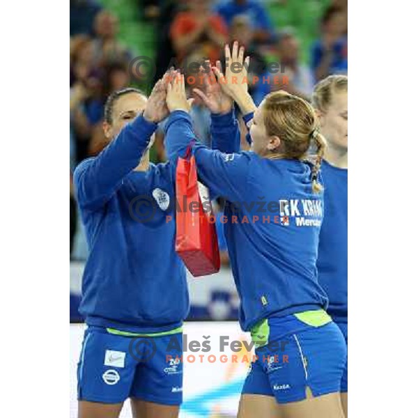 Neli Irman of Krim Mercator in action during handball match Krim Mercator- Metz in round 4 of EHF Women\'s Champions League, played in Stozice Arena, Ljubljana, Slovenia on November 2, 2013 