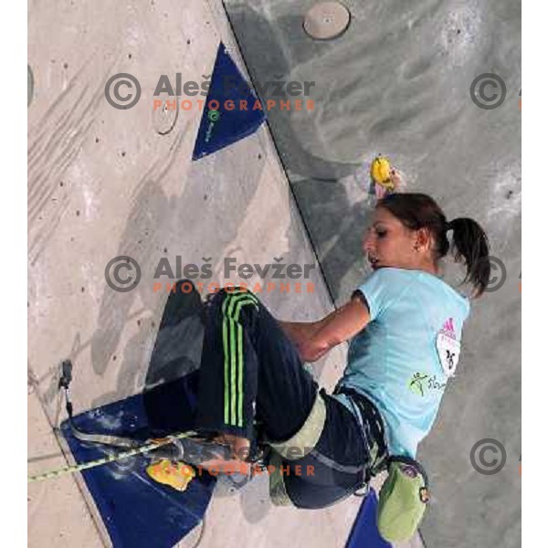 Mina Markovic of Slovenia during Final of World Cup Free Climbing in Kranj, Slovenia on November 17,2013 
