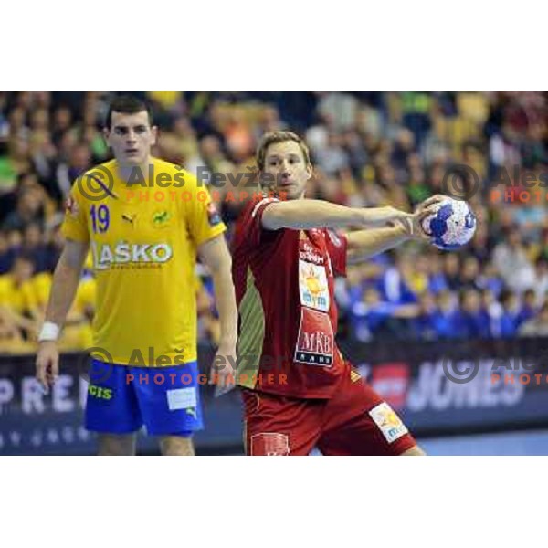  Vezsprem in action during handball match Celje PL. -Vezsprem in EHF Champions League, played in Zlatorog Hall, Celje, Slovenia on November 17, 2013 