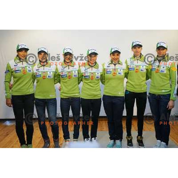 Slovenia Ski Jumping team for Nordic World Cup season 2013/2014 at official presentation in Dvor Jezersek, Cerklje na Gorenjskem on October 10, 2013 