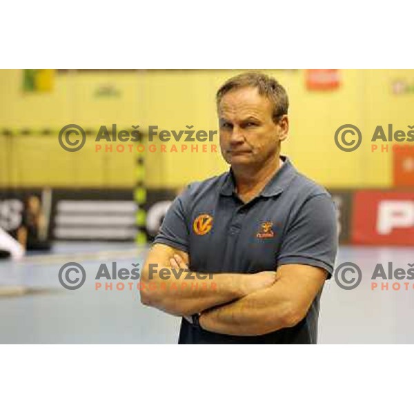Ivo Vajdl, head coach of Gorenje Velenje in action during EHF Champions league handball match between Gorenje Velenje ( SLO) and La Rioja (ESP) in Red hall, Velenje, Slovenia on november 23,2013 