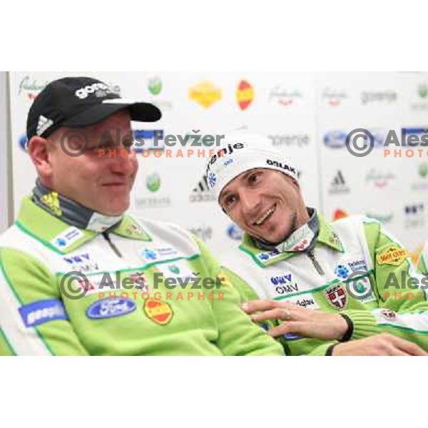 Robi Kranjec of Slovenia Ski Jumping team during press conference in Ljubljana on November 25, 2013 