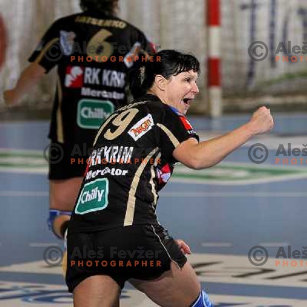 Katja Kurent Tatarovac at quarter-final of Womens Championsleague Krim Mercator-Slagelse.Match was played in Ljubljana, Slovenia. Slagelse won 28:26 and advanced to semi-final.