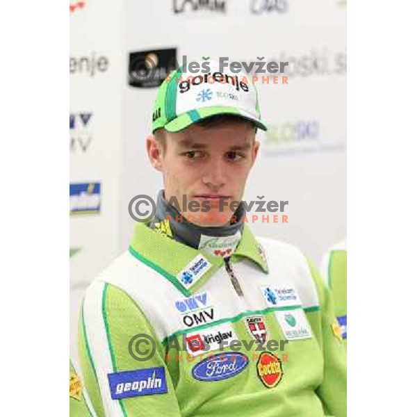 Matjaz Pungertar of Slovenia Ski Jumping team during press conference in Ljubljana on November 25, 2013 