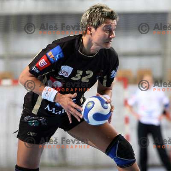 Anja Freser at quarter-final of Womens Championsleague Krim Mercator-Slagelse.Match was played in Ljubljana, Slovenia. Slagelse won 28:26 and advanced to semi-final.