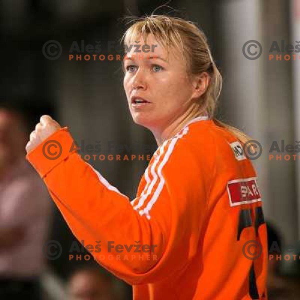 Cecilia Leganger at quarter-final of Womens Championsleague Krim Mercator-Slagelse.Match was played in Ljubljana, Slovenia. Slagelse won 28:26 and advanced to semi-final.