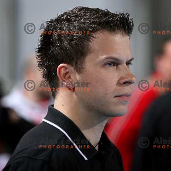 Uros Bregar at quarter-final of Womens Championsleague Krim Mercator-Slagelse.Match was played in Ljubljana, Slovenia. Slagelse won 28:26 and advanced to semi-final.