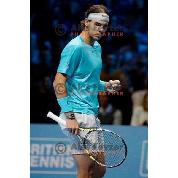 Rafael Nadal of Spain, runner-up of ATP finals tennis tournament in O2 Arena, London, Great Britain on November 11, 2013 