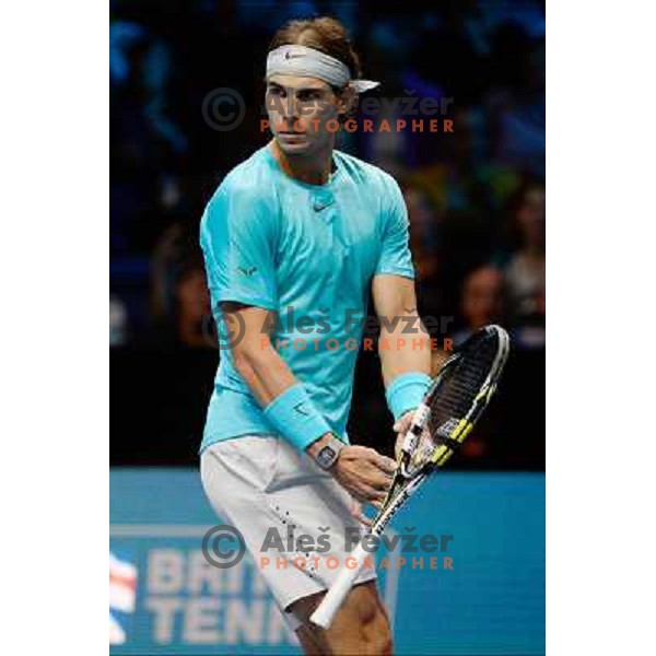 Rafael Nadal of Spain, runner-up of ATP finals tennis tournament in O2 Arena, London, Great Britain on November 11, 2013 